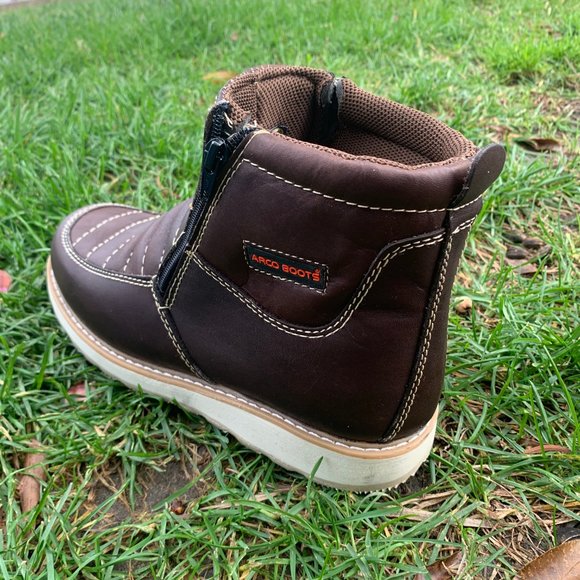 MEN\'S WORK BOOTS GENUINE LEATHER ZIP-UP BROWN BOTA DE CIERRE DE PIEL CAFÉ 339 main image 5